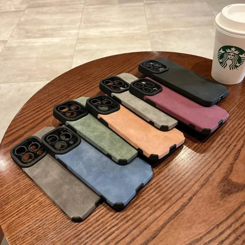 Luxury Matte Soft Leather IPhone Case